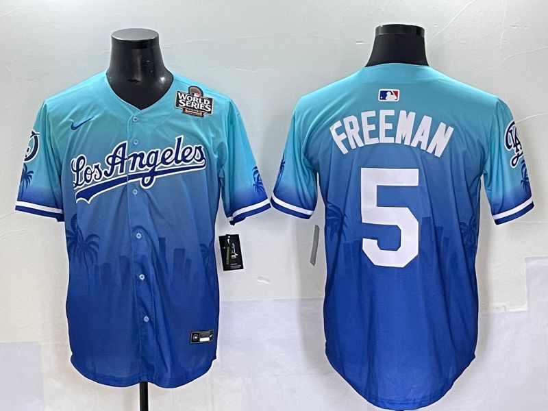 Men 2025 Los Angeles Dodgers #5 Freeman Blue Nike MLB Jersey Daoqite style 5->los angeles dodgers->MLB Jersey